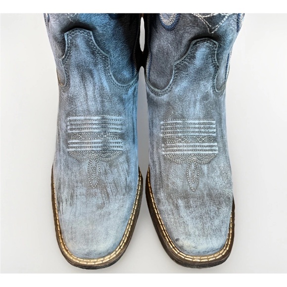 Durango Women’s Cowboy Boots Dream Catcher Blue Distressed Embroidered Size 8.5 - Picture 5 of 12